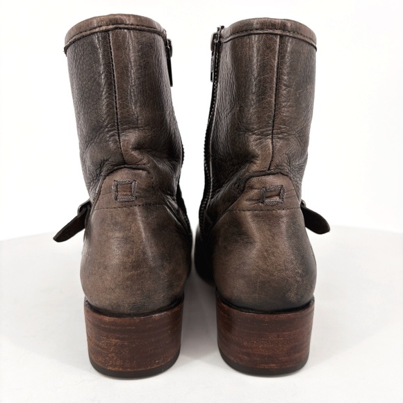 FRYE Lynn Strap Short Grey Leather Boot 9 - Picture 10 of 16
